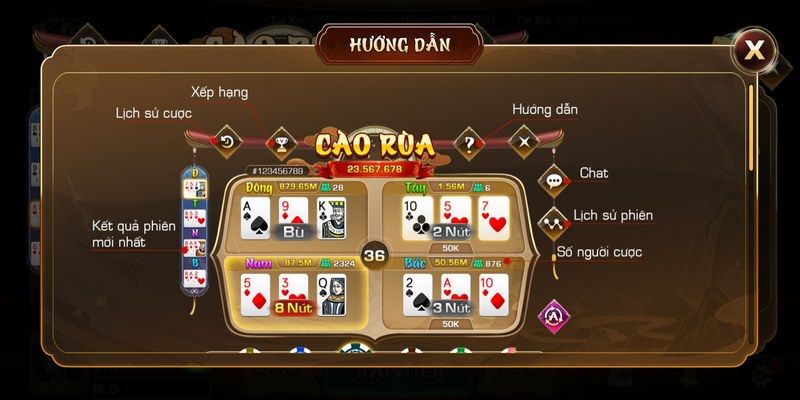 Quy luật tính điểm trong game bài cào rùa